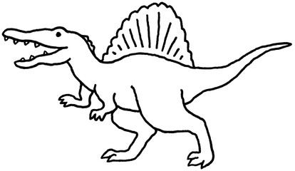 スピノサウルス　モノクロ