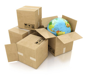 Global logistics, shipping and worldwide delivery business 