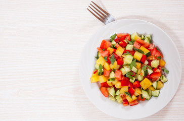 fresh vegetable salad on plate