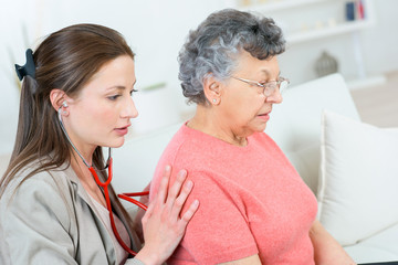 Senior woman having a check up
