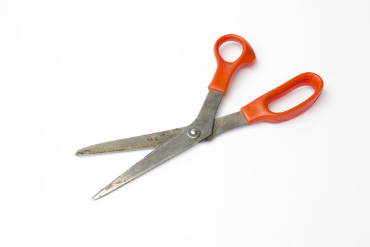 Old Scissors Isolated On White Background 