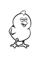 funny chicks eat worm