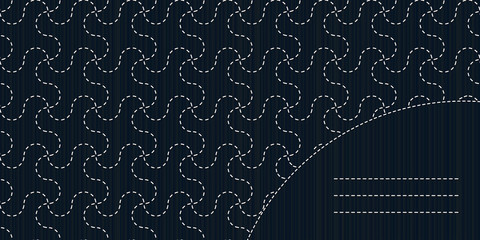 Abstract sashiko background with copy space for text.
