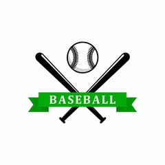 Baseball sporting emblem or badges with crossed bats.