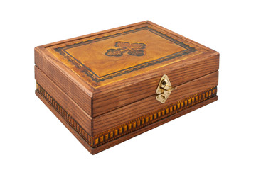 beautiful carved wooden casket