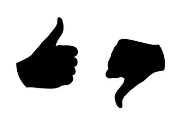 thumb up thumb down silhouette