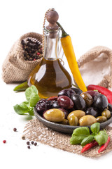 Mix of olives and chili pepper
