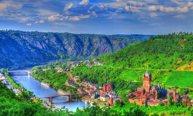 View over Cochem on the Moselle in Germany © zaschnaus