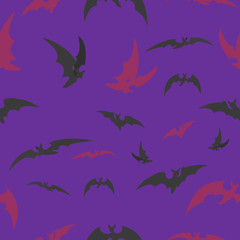 bats on a lilac background for Halloween