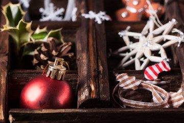 Christmas card with box of toys