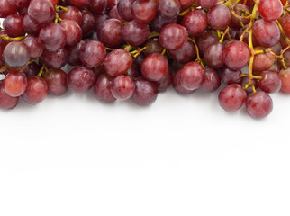 red grapes on a white background