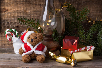 Christmas decoration with teddy bear
