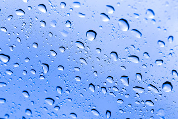 Drop water on glass