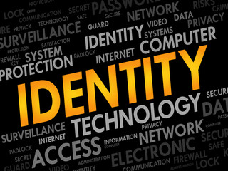 IDENTITY word cloud, security concept