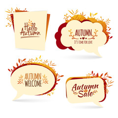 Set autumn bubbles. For the presentation, commerce promotion