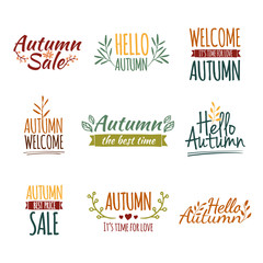 Set of colored retro vintage logos, icons, stickers with the