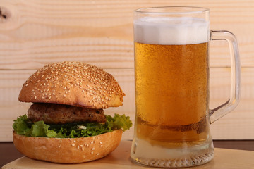 Beer and burger