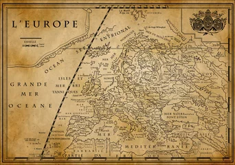 Fotobehang Old European map on old paper © sateda