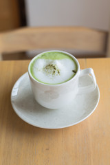 Hot green tea milk