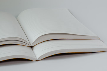 Notebook Open On White Background.