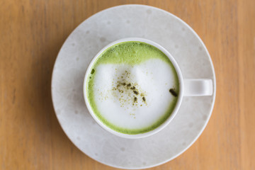 Hot green tea milk