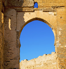 morocco arch in africa old construction street  the blue sky