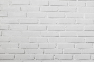 White brick wall for background or texture