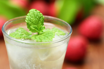 Lychee juice with fruits