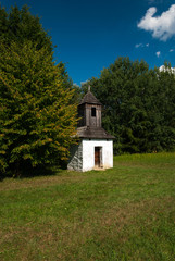 Fototapeta na wymiar Small belfry from Kysuce - Museum of the Slovak Village, Martin, Slovakia