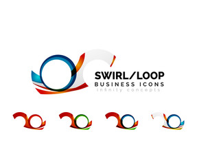 Fototapeta na wymiar Set of infinity concepts, loop logo designs