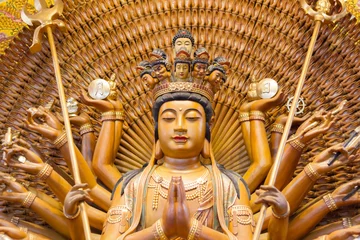 Photo sur Plexiglas Bouddha The close up 10 face of Statue of Guanyin