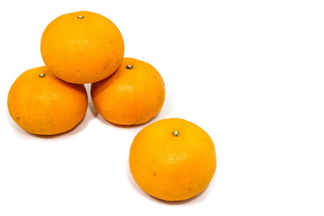Orange fruit on white background