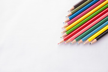 Color pencils isolated on white background
