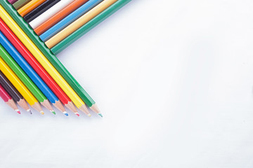 Color pencils isolated on white background