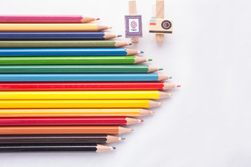 Obraz premium Color pencils isolated on white background