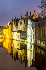 Fototapeta na wymiar Bruges, Belgium at dusk