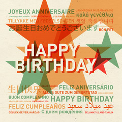 Happy birthday vintage card from the world