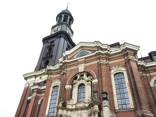 Fototapeta na wymiar Clock civic tower Europe city gothic period