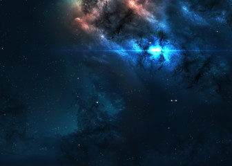 Obraz na płótnie Canvas Star field in deep space many light years far from the Earth