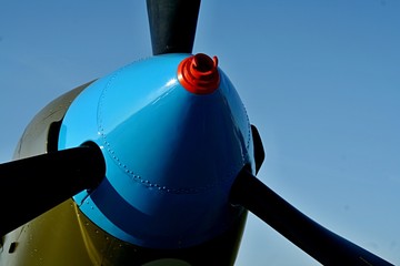 Aircraft propeller of Czechoslovak historical aircraft Avia B33 © zayacsk