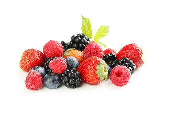 Fresh sweet berries isolated on a white