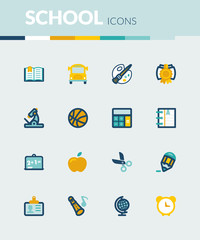 School  colorful flat icons