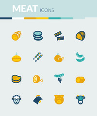 Meat  colorful flat icons