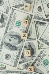 much money. Wooden blocks - the inscription money