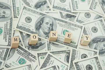 much money. Wooden blocks - the inscription money