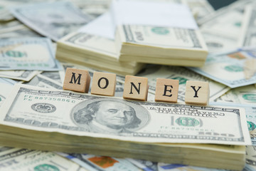 much money. Wooden blocks - the inscription money
