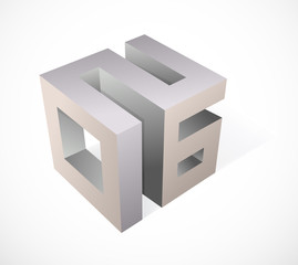 year 2016 creative 3D emblem