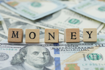 much money. Wooden blocks - the inscription money