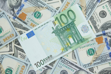 Fototapeta na wymiar dollars and euro