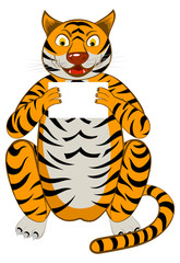 Fototapeta na wymiar Funny Cartoon Tiger